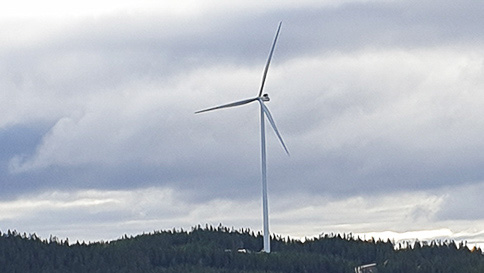 Bildet viser vindmøller ved Kjølberget